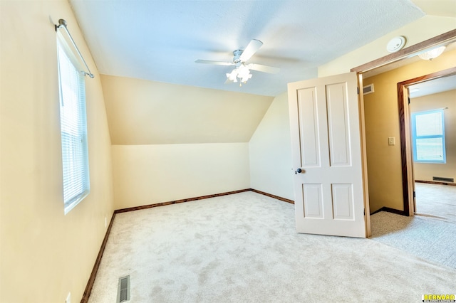 1916 S 42nd Rd, Talmage, NE 68448 - additional living space featuring a ceiling fan, carpet flooring, and vaulted ceiling