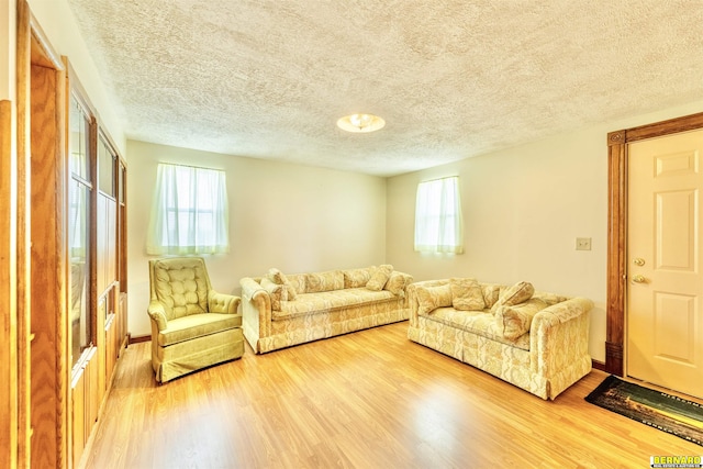 1916 S 42nd Rd, Talmage, NE 68448 - living room featuring light wood-style flooring and a textured ceiling