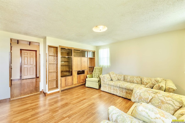 1916 S 42nd Rd, Talmage, NE 68448 - living area featuring a textured ceiling and light wood-type flooring