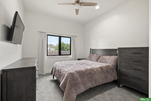 4802 N 187th Ave, Elkhorn, NE 68022 - carpeted bedroom with a ceiling fan and recessed lighting
