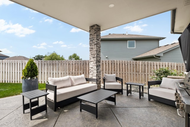 4802 N 187th Ave, Elkhorn, NE 68022 - fenced backyard featuring an outdoor living space and a patio