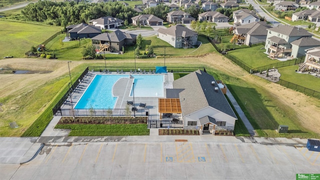 4802 N 187th Ave, Elkhorn, NE 68022 - aerial perspective of suburban area featuring a pool