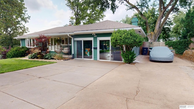 7923 Harney St, Omaha, NE 68114 - view of front of property with a chimney and a shingled roof