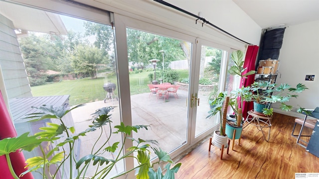 7923 Harney St, Omaha, NE 68114 - entryway featuring wood finished floors