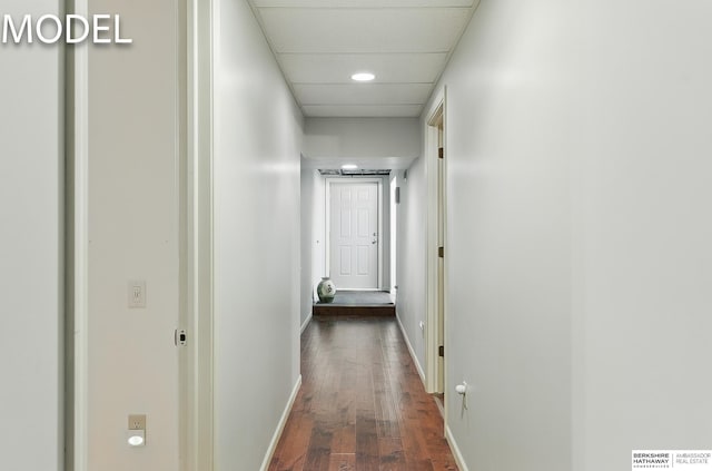 9404 N 294th St, Valley, NE 68064 - hallway with dark wood-style floors and recessed lighting