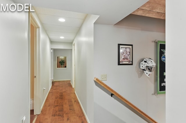 9404 N 294th St, Valley, NE 68064 - hallway with an upstairs landing, recessed lighting, and light wood finished floors