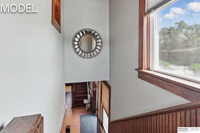 9404 N 294th St, Valley, NE 68064 - staircase featuring healthy amount of natural light and wood finished floors