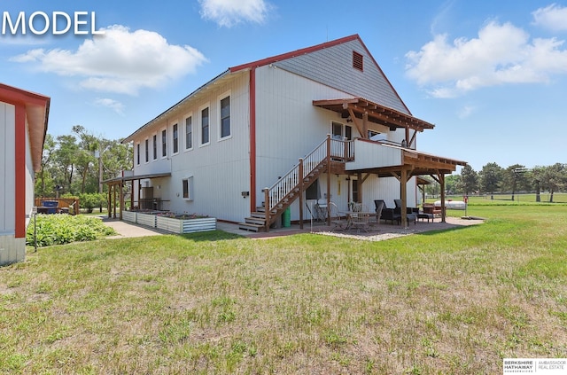 9404 N 294th St, Valley, NE 68064 - back of house featuring a patio area, stairway, and a wooden deck