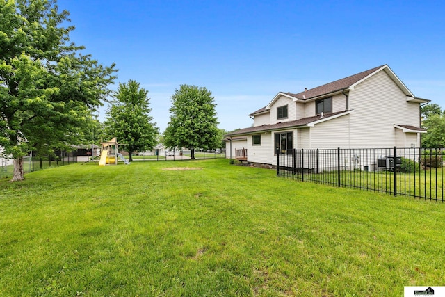 9521 N 140th St, Waverly, NE 68462 - fenced backyard featuring a playground