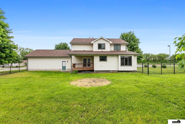 9521 N 140th St, Waverly, NE 68462 - back of property featuring a fenced backyard and a deck