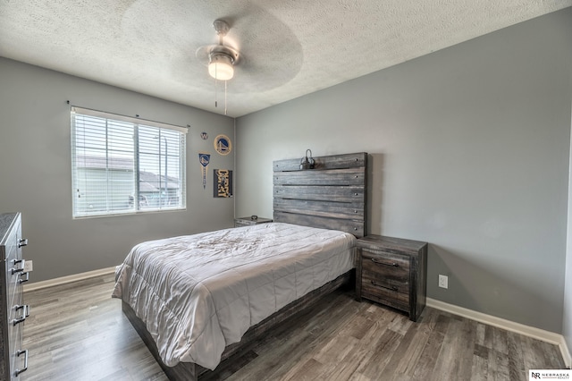 13913 Springview Dr, Papillion, NE 68133 - bedroom with wood finished floors, a textured ceiling, and ceiling fan