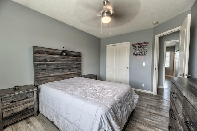 13913 Springview Dr, Papillion, NE 68133 - bedroom with wood finished floors, a closet, and ceiling fan