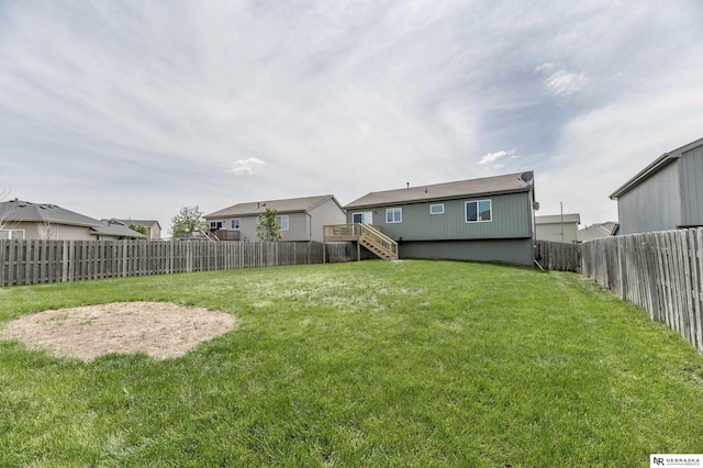 13913 Springview Dr, Papillion, NE 68133 - fenced backyard with stairs