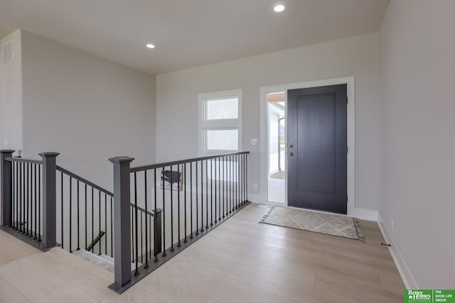 5620 N 212th St, Elkhorn, NE 68022 - entryway with wood finished floors and recessed lighting