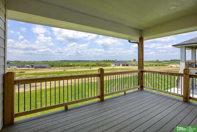 5602 N 212th St, Elkhorn, NE 68022 - wooden terrace with a view of rural / pastoral area and a yard