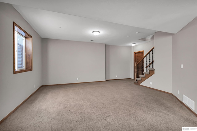 10149 Edward St, La Vista, NE 68128 - carpeted spare room with baseboards and stairway