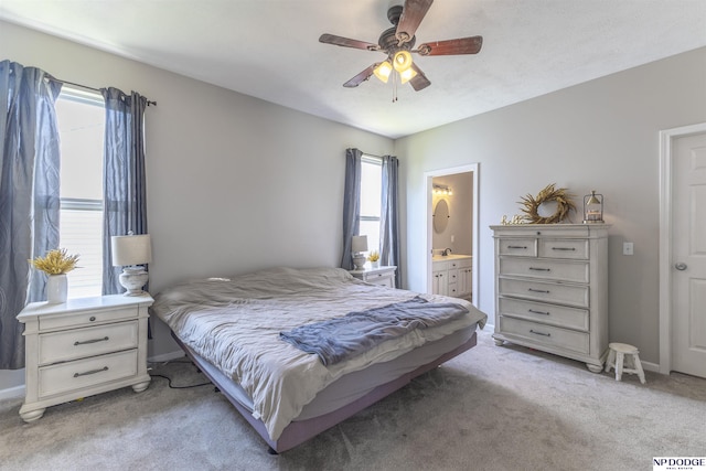 11351 S 198th St, Gretna, NE 68028 - bedroom with light carpet, ensuite bathroom, and ceiling fan