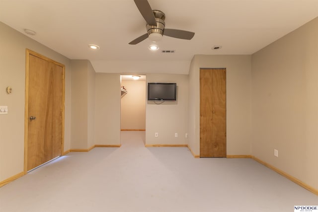 11351 S 198th St, Gretna, NE 68028 - carpeted spare room with ceiling fan, a smoke detector, and recessed lighting
