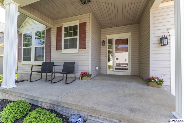 11351 S 198th St, Gretna, NE 68028 - doorway to property featuring covered porch