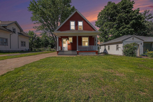 5120 Evans St, Omaha, NE 68104 - bungalow with covered porch and a front yard