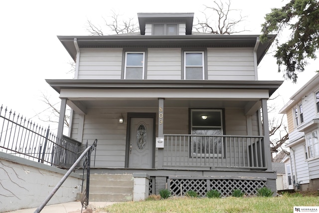 809 S 36th St, Omaha, NE 68105 - american foursquare style home featuring covered porch