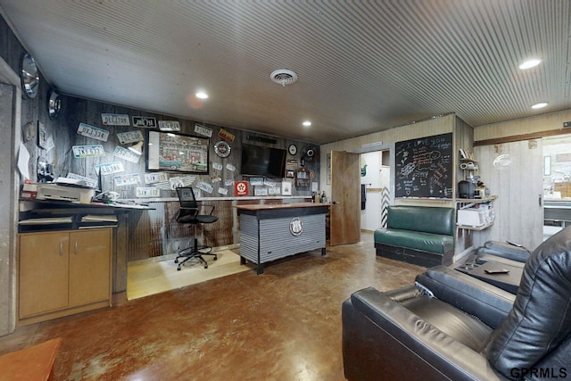 2035 355th Ave, Farragut, IA 51639 - living area featuring finished concrete flooring and recessed lighting