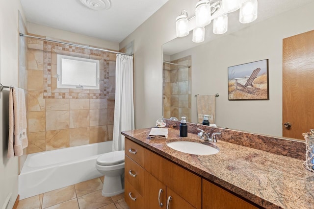 8832 Spaulding Cir, Omaha, NE 68134 - full bathroom with vanity, tile patterned flooring, and shower / tub combo