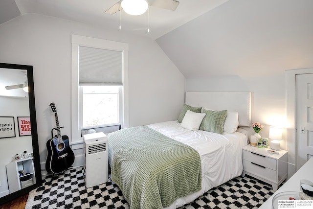 4814 Poppleton Ave, Omaha, NE 68106 - bedroom with vaulted ceiling and a ceiling fan