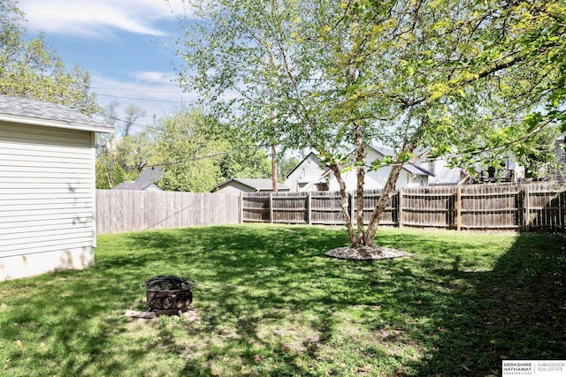 4814 Poppleton Ave, Omaha, NE 68106 - fenced backyard with a fire pit