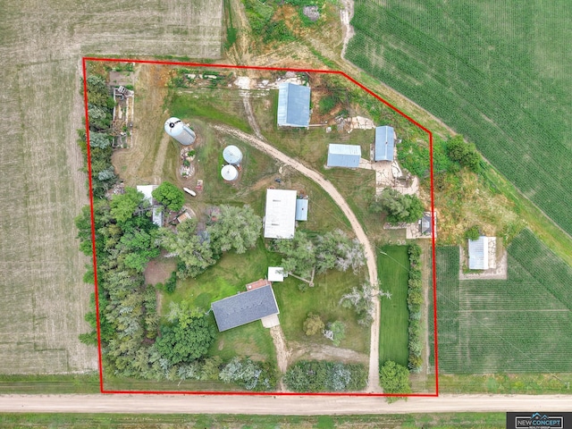 19354 SW 117th Rd, Dewitt, NE 68341 - aerial view of sparsely populated area with property parcel outlined