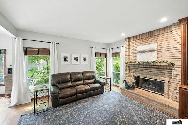 5807 S 167th Ave, Omaha, NE 68135 - living area with a fireplace and recessed lighting