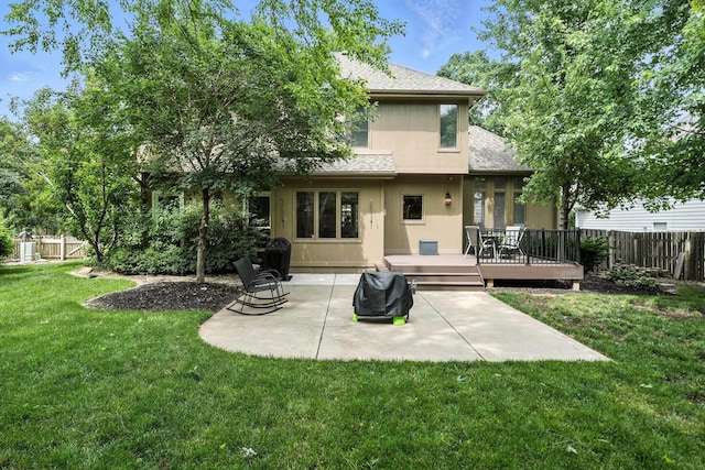 5807 S 167th Ave, Omaha, NE 68135 - back of house with a shingled roof, a patio, a deck, and a fenced backyard