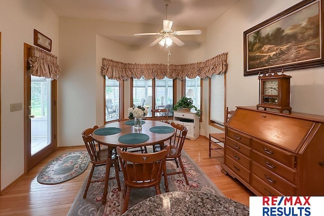 17315 M St, Omaha, NE 68135 - dining room featuring light wood finished floors and a ceiling fan