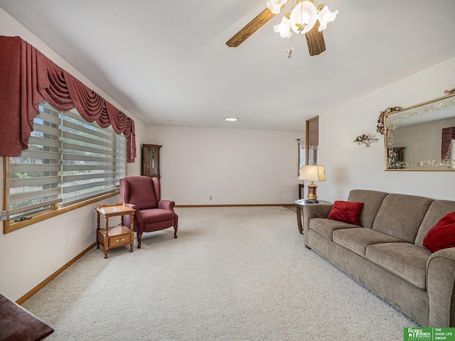 4015 Arbor St, Omaha, NE 68105 - living room featuring carpet and a ceiling fan