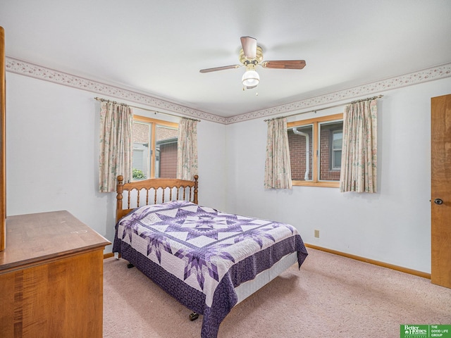 4015 Arbor St, Omaha, NE 68105 - bedroom with light carpet and a ceiling fan
