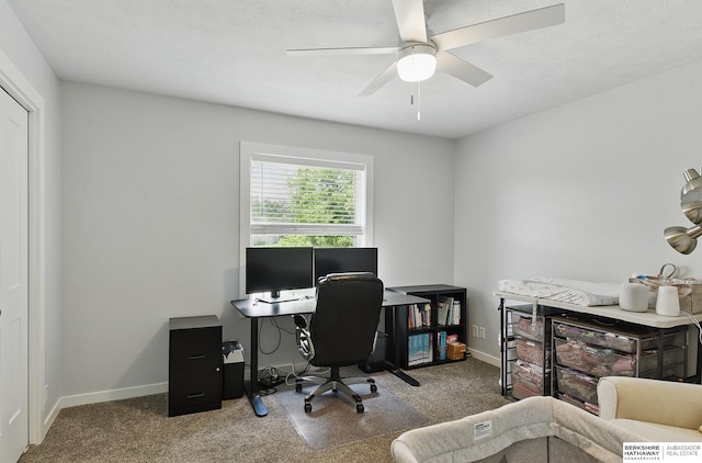 935 S 150th St, Omaha, NE 68154 - carpeted office with ceiling fan and baseboards