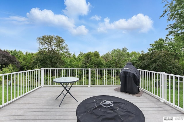 935 S 150th St, Omaha, NE 68154 - wooden deck featuring a grill