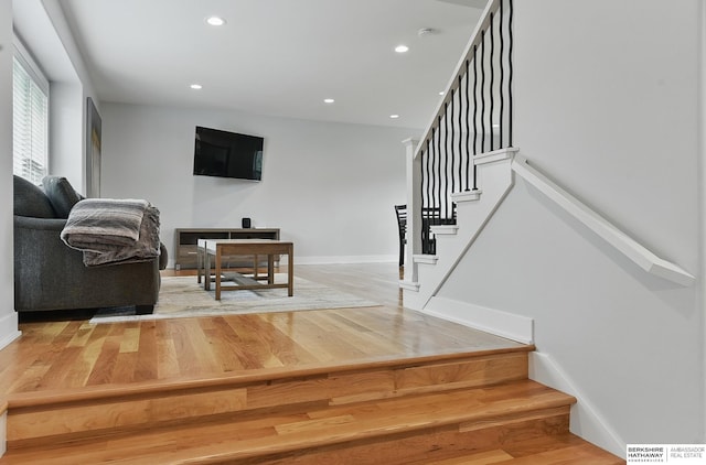 935 S 150th St, Omaha, NE 68154 - stairs featuring recessed lighting and wood finished floors