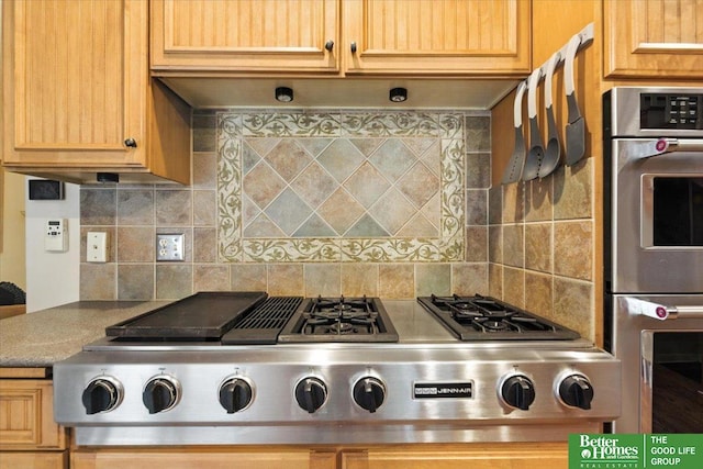 454 N 61st St, Omaha, NE 68132 - kitchen with stainless steel appliances and decorative backsplash