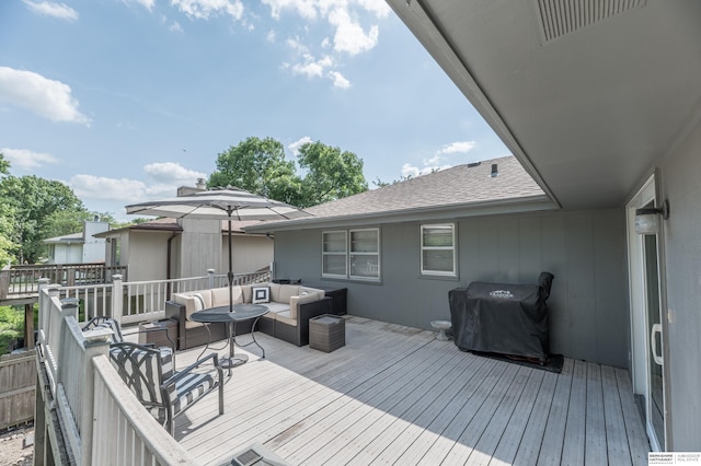2105 S 164th Ave, Omaha, NE 68130 - deck featuring outdoor lounge area and a grill