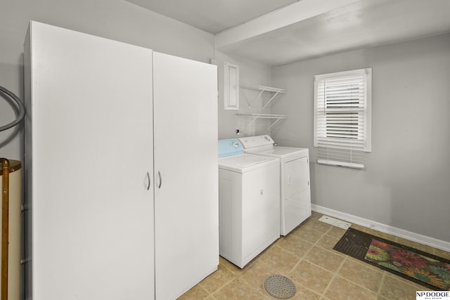 402 W 30th Ave, Bellevue, NE 68005 - laundry area featuring washer and dryer and baseboards