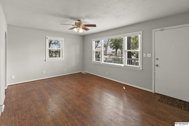 402 W 30th Ave, Bellevue, NE 68005 - foyer featuring ceiling fan and wood finished floors