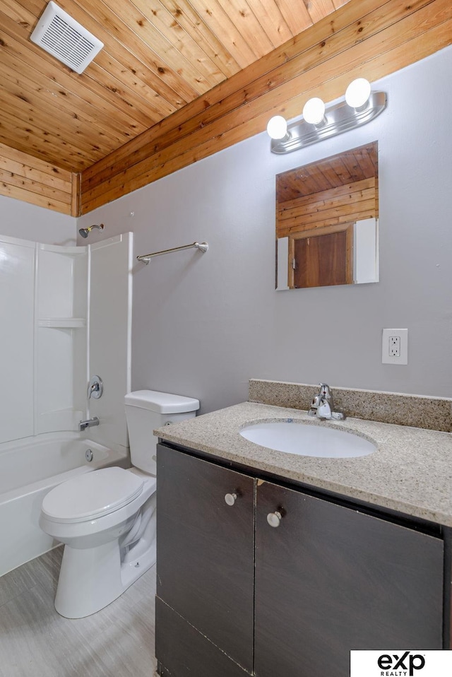 7622 Sherman Dr, Omaha, NE 68134 - full bath with vanity, tub / shower combination, and wood ceiling