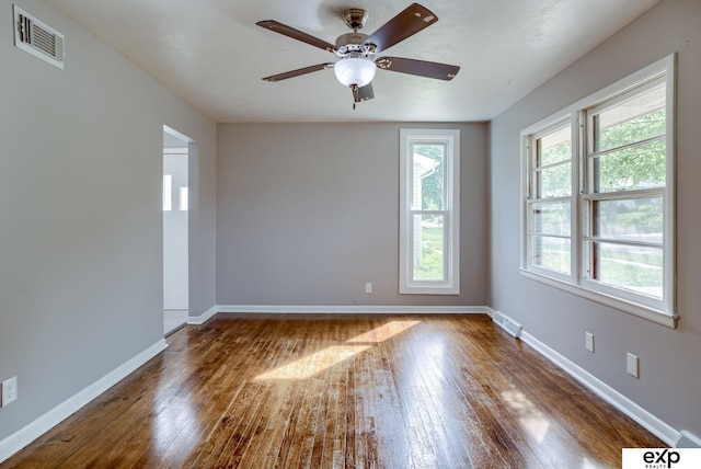 7622 Sherman Dr, Omaha, NE 68134 - spare room with wood-type flooring and ceiling fan