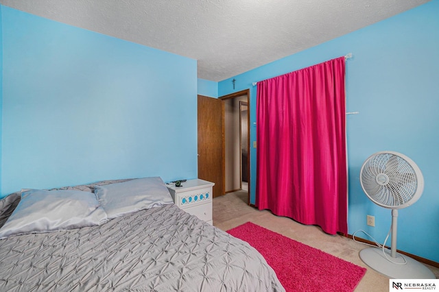 10605 Laurel Ave, Omaha, NE 68134 - bedroom with light carpet and a textured ceiling