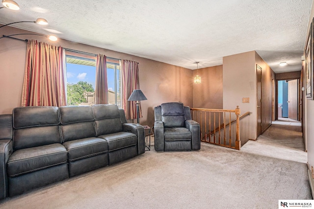 10605 Laurel Ave, Omaha, NE 68134 - carpeted living room with a textured ceiling
