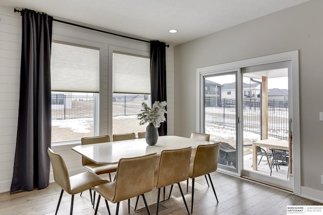 20709 Woodridge Dr, Gretna, NE 68028 - dining space featuring light wood-style flooring and recessed lighting