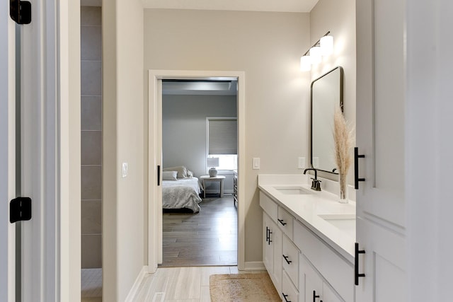 20709 Woodridge Dr, Gretna, NE 68028 - ensuite bathroom featuring double vanity and baseboards