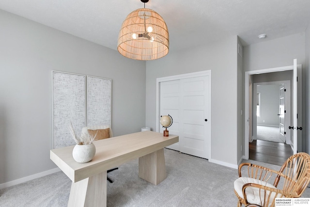 20709 Woodridge Dr, Gretna, NE 68028 - office with carpet flooring and a chandelier