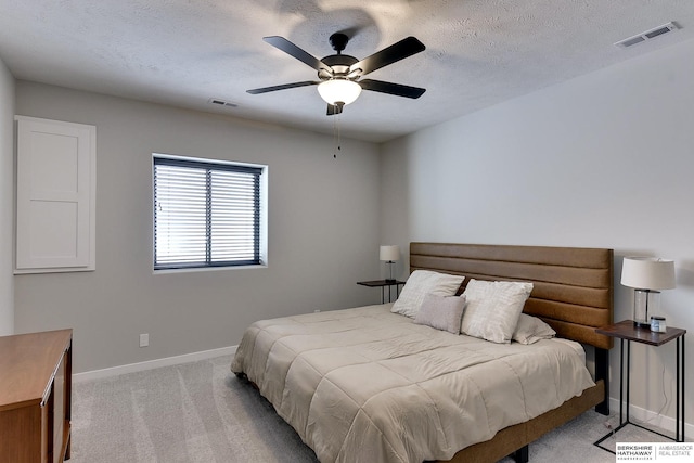 20709 Woodridge Dr, Gretna, NE 68028 - bedroom featuring carpet floors, a ceiling fan, and a textured ceiling